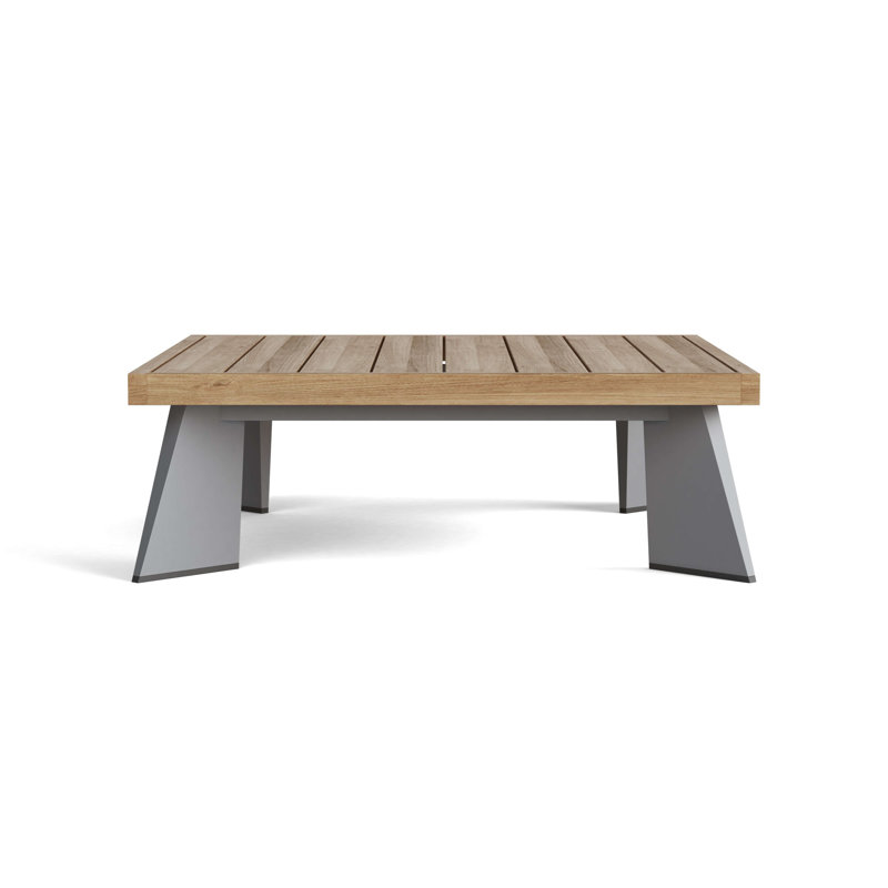 Outdoor Square Teak Side Table, 39.50" D x 43" L x 22" H