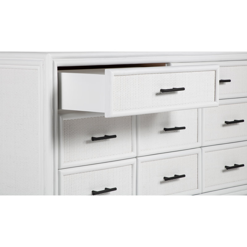 Aruba 8 - Drawer Dresser, White/Black