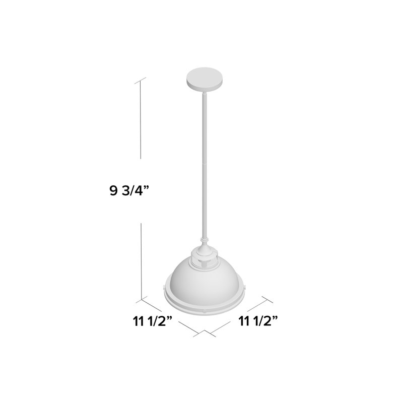 Amelia 1 - Light Single Dome Pendant, Aged Zinc