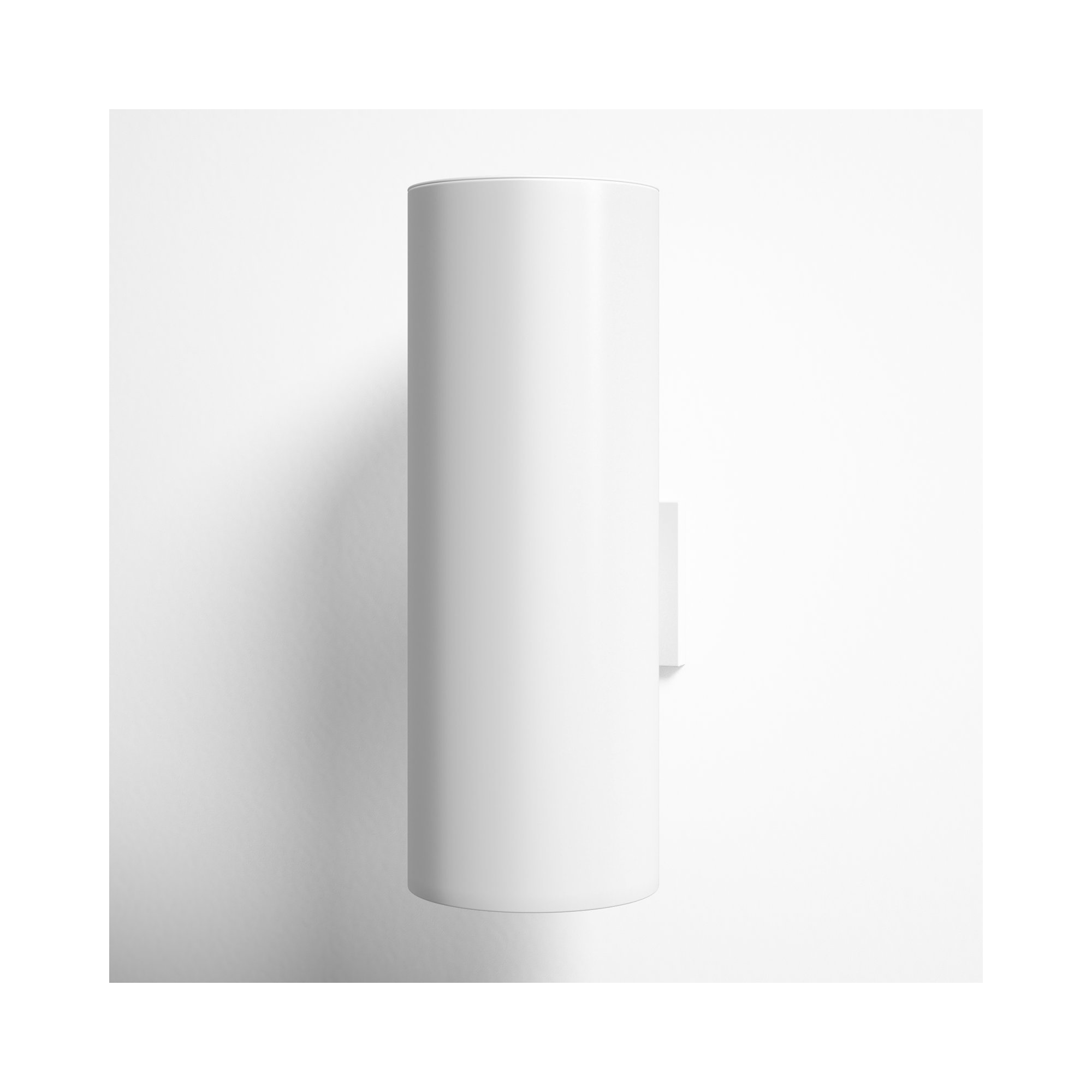 Dylan Cylinder Outdoor Aluminum LED Wall Light, White, 14.25" H x 5.125" W x 5.125" D