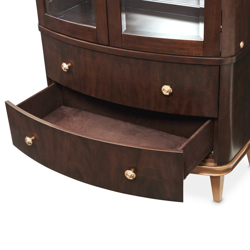 Camellia Field Lighted Curio Cabinet