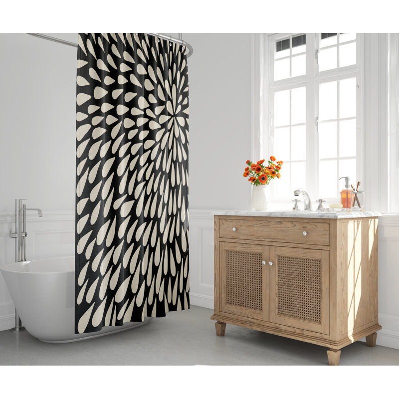 Rideau de douche, Noir / beige