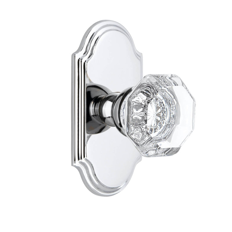 Bouton de porte Chambord avec rosette arquée, Fausse poignée simple, Bronze éternel, Fausse poignée simple