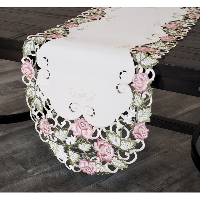 Donzae Pink Rose Table Runner (15"x53")