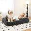 Canapé-lit surdimensionné en chenille de 71 po avec lit réglable pour grand chien et chien gris foncé-1811202763