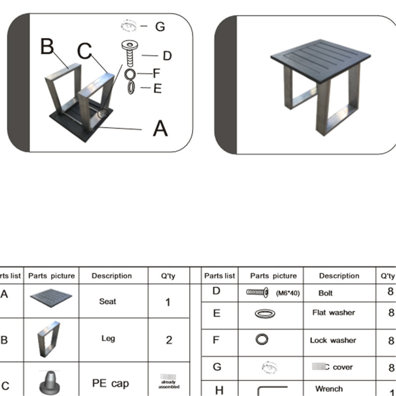 Table de bout polyvalente en aluminium pour toutes les saisons - Rouille - Patio et design pratique, Gris