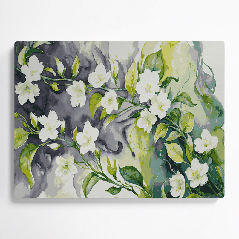 Art mural en métal Botanical Jasmine, H 12 po x l 18 po