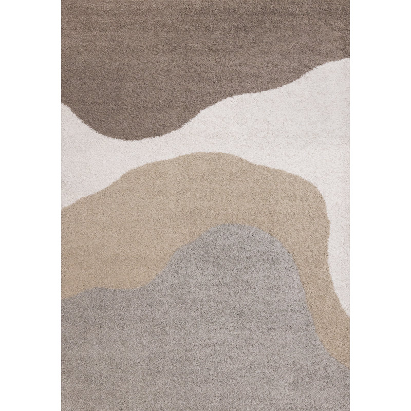 Tapis gris neutre, beige, crème, neutre Defeo, Rectangle 5 pi 3 po x 7 pi 7 po