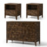 Ensemble de chambre à coucher 4 pièces comprenant 2 tables de chevet, une commode à 5 tiroirs et une coiffeuse à 6 tiroirs, brun