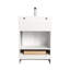 Meuble-lavabo autoportant de 24 po avec lavabo - armoire moderne en bois avec plateau en acrylique, lumières DEL, rangement à fermeture en douceur et conception peu encombrante-1500979262