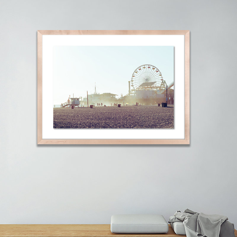 Santa Monica Pier II by Erica Singleton, Natural, 34" H x 48" W x 2.5" D