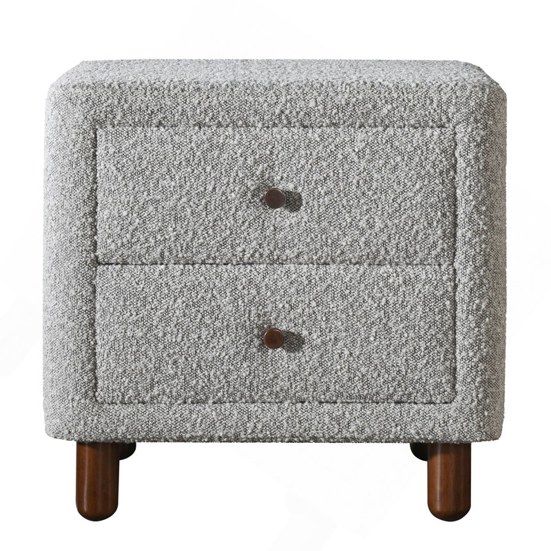 Table de chevet 2 tiroirs Grey Boucle