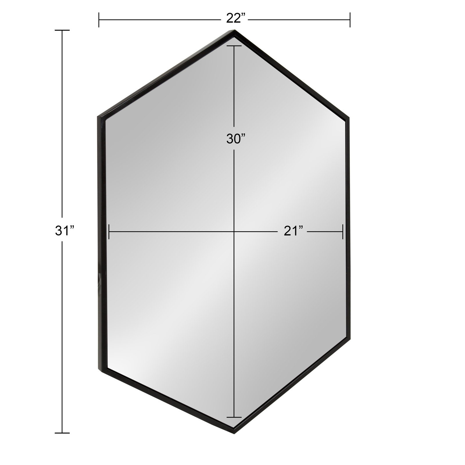 Breckler Metal Mirror, Black, 31" x 22"