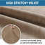 Housse de canapé en velours extensible pour canapé à 3 coussins, housse en velours épais et doux avec fond élastique antidérapant, brun clair