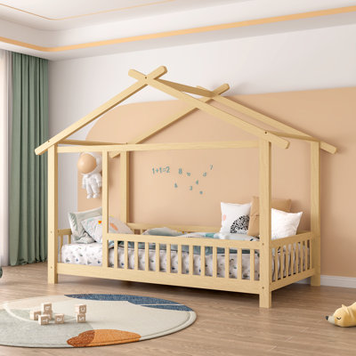 Andry Solid Wood Canopy Bed Kids Bed by Harper Orchard