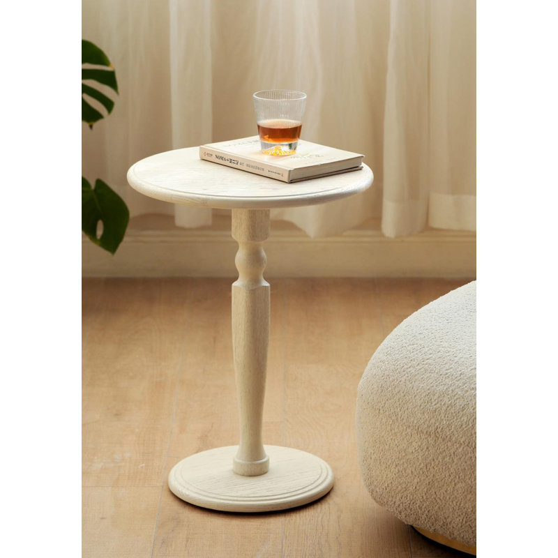  Table de bout 21 po H, White-stained Poplar
