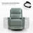 Chikako Genuine Leather Swivel Rocker Manual Recliner-78550776