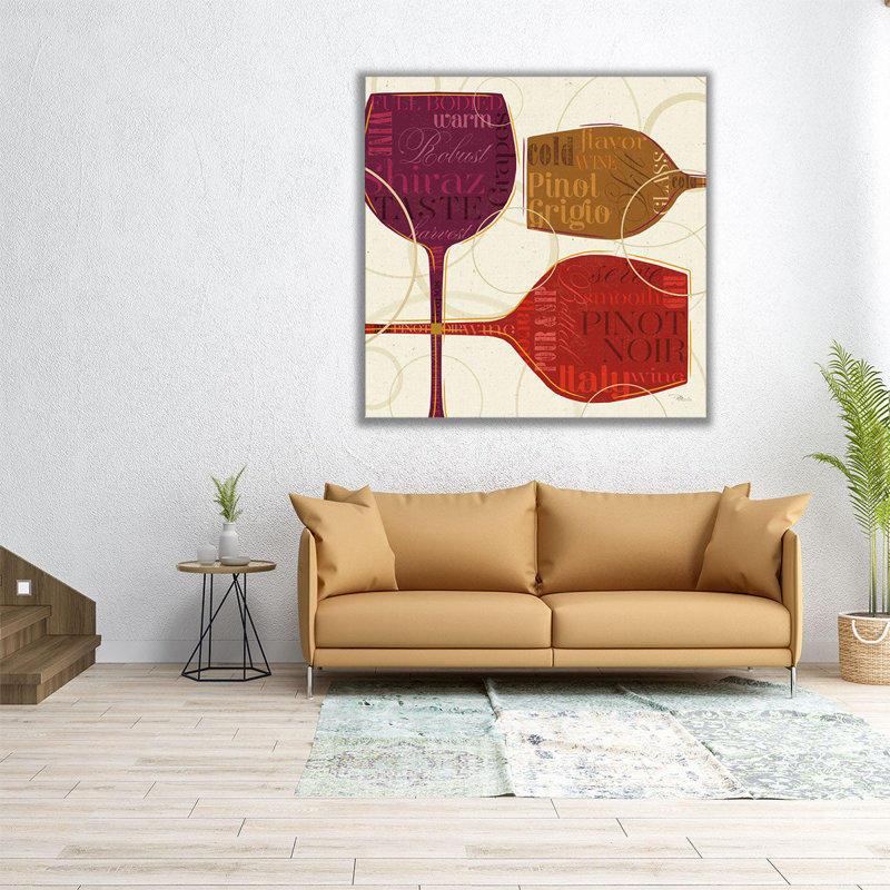 «Colorful Wine II», reproduction d'art sur toile, H 40 po x l 40 po