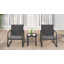 Ensemble de conversation de terrasse en osier pour 2 personnes - Chaises ergonomiques et table basse en verre, résistantes aux intempéries-1022821630