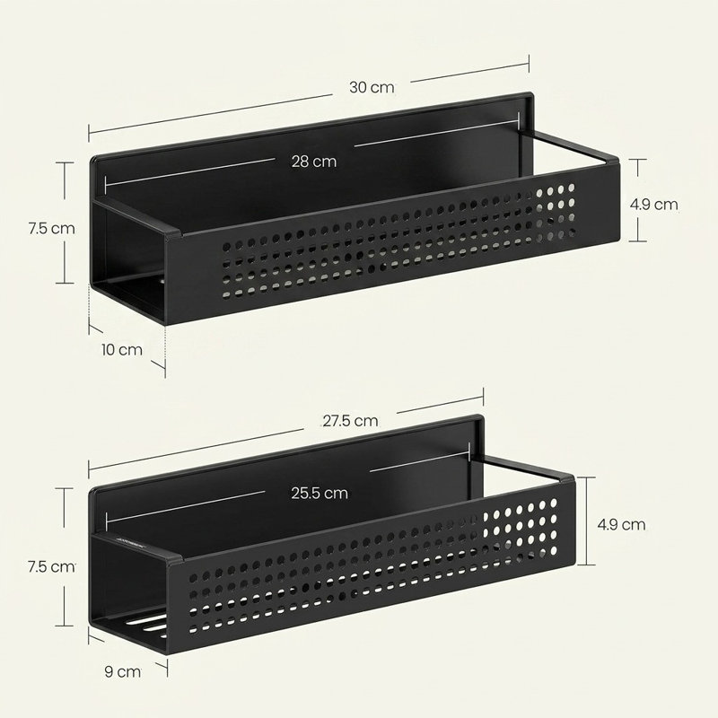 Magnetic No-Drill Spice Racks - Premium Kitchen & Fridge Organizer Set
