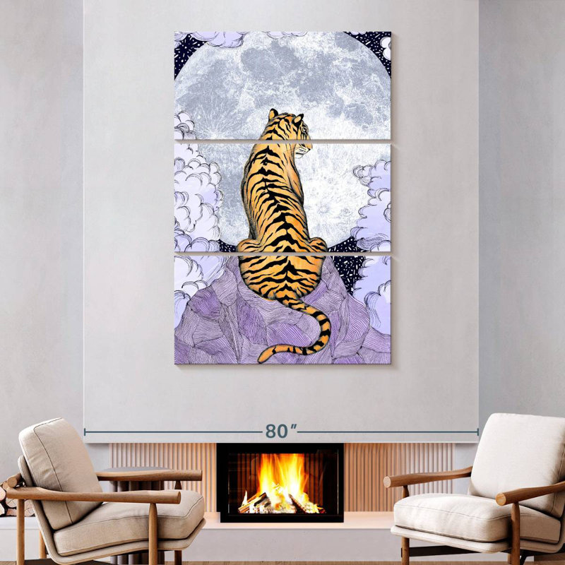 Brampt Tiger Moon I, 74" H x 48" W