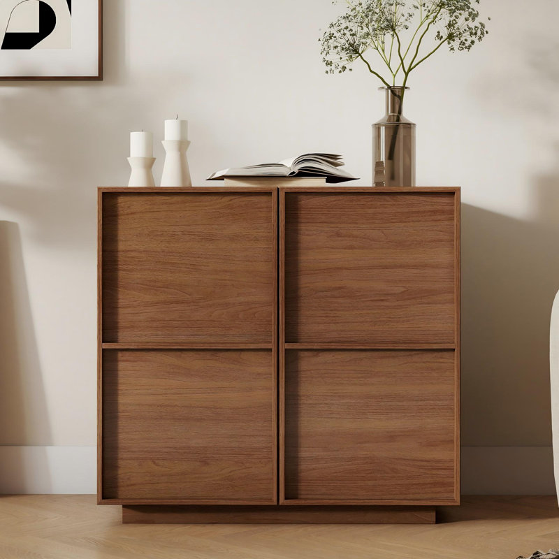31.5" Wide 2-Door Accent Cabinet, Modern Wood Credenza with Storage for Living Room, Kitchen, Entryway