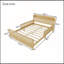 Structure de lit double en rotin avec lumières DEL et tête de lit à rangement, lit plateforme double avec barrières de sécurité pour enfants, naturel-129171782