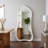 Curved White Wood Full Length Mirror