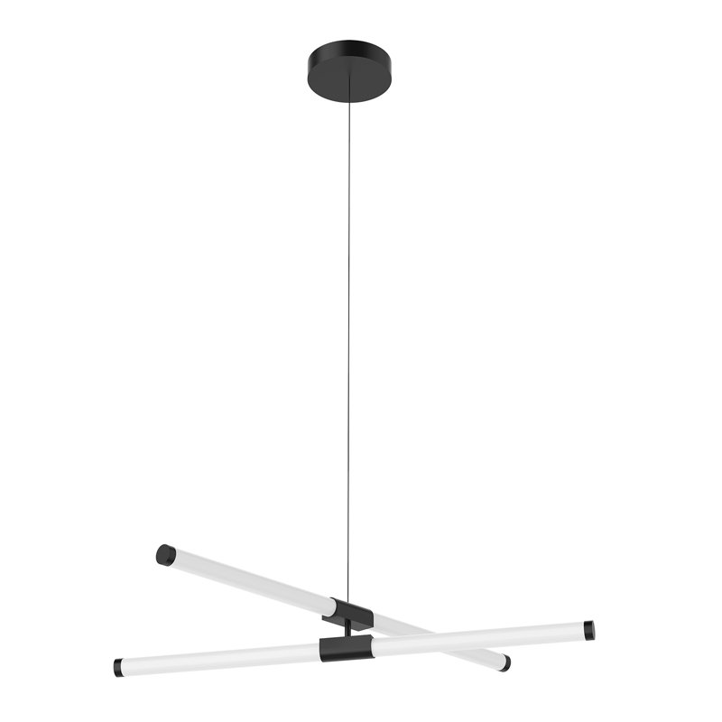 Lustre linéaire moderne à 2 lumières Akari, Noir
