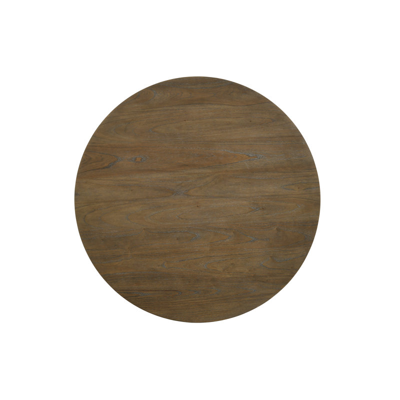 Huge Round Walnut and White Wood Dining Table