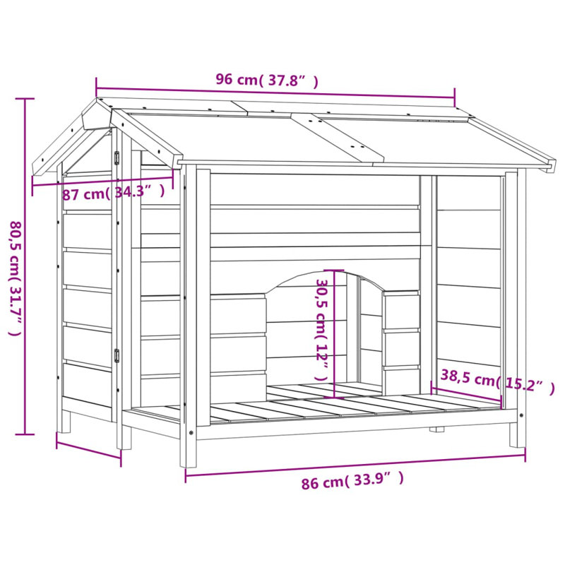 Epping Wood Dog House, Mocha/White