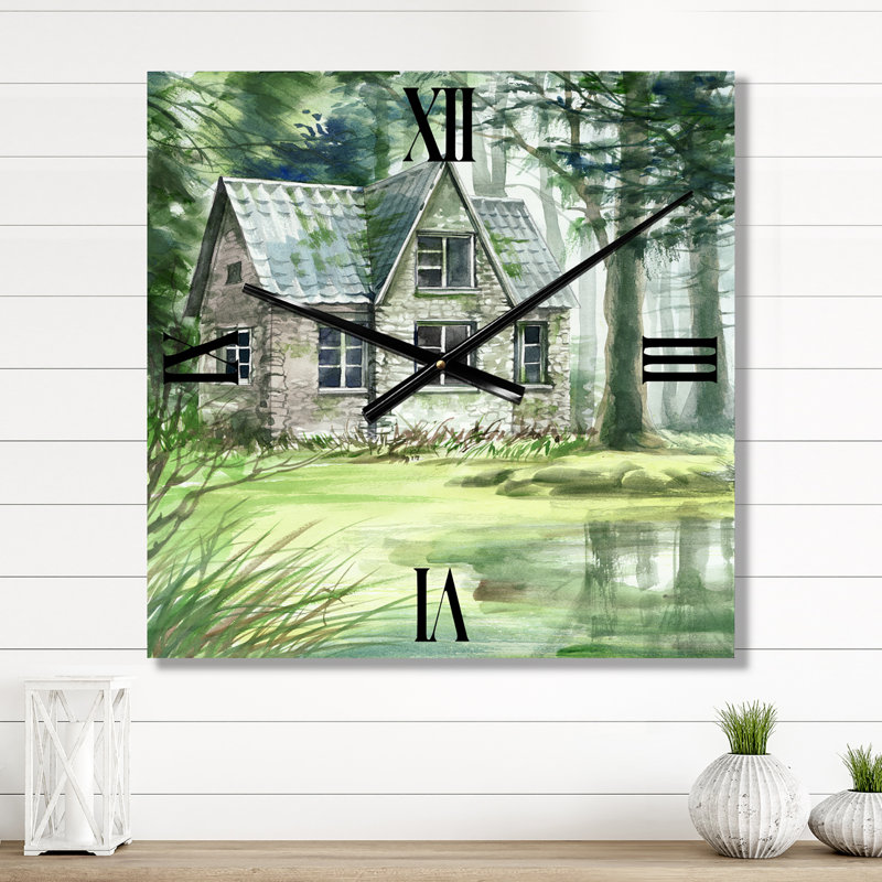 Horloge murale Haunted House in the Pine Forest, Très grand