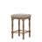 Stylish and Comfortable Counter Height Stool with Beige Fabric Upholstery and Weathered Oak Finish