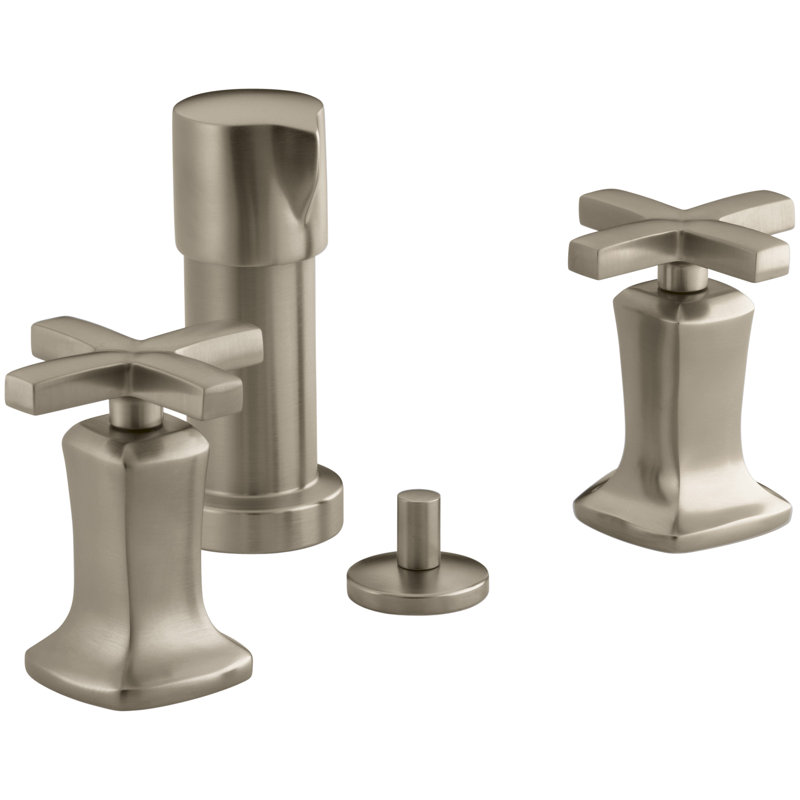 Margaux Vertical Spray Bidet Faucet with Cross Handles, Vibrant Brushed Bronze
