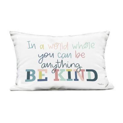 Be Kind In A World Design by Gigi Louise Outdoor Printed Pillow