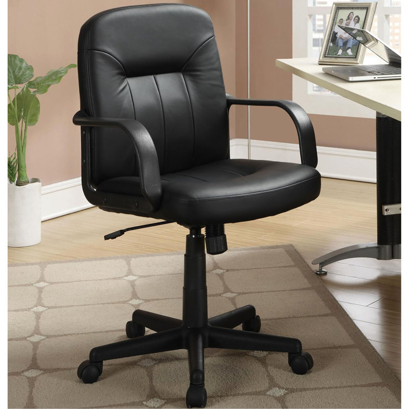 Adjustable Black Office Chair - Foam Filled, Space Optimizing With Ergonomic, Contemporary