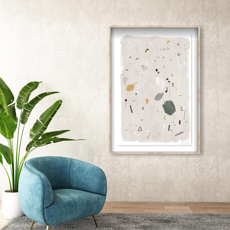 Oliver Gal Pieces of Me Abstract - Luxury Shadowbox Framed Wall Art, 47" H x 32" W, Cream