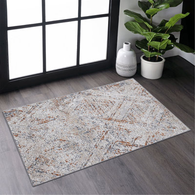 Collection Beige /Geometric Non-Shedding Living Room Bedroom Dining Home Office Stylish And Stain Resistant Area Rug