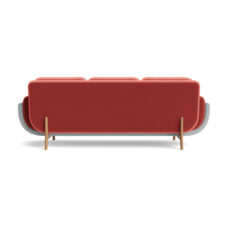 Regatta 90 Sofa, Performance Velvet-Sienna/Textured Weave-Sky Blue, Natural