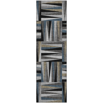 Premium Machine Washable Collett AMF1012 Squares Rug