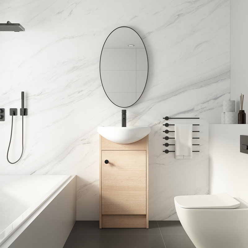 Petit meuble-lavabo autoportant avec lavabo