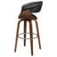 Tabouret tournant noyer et écru-300278263