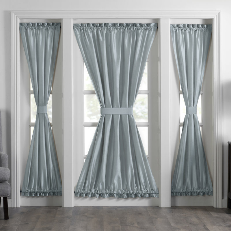 Mullan Polyester Light Filtering French Door Curtain Panel, Mineral