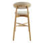 Tabouret de bar Agawam rembourré avec tissu de couleur avoine et structure en bois massif - Lot de 1-1331282728