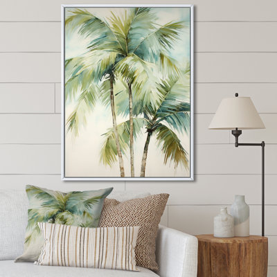 Dreyfuss Green Minimalims Palm Trees I - Palm Trees Wall Art Palm Canvas Print