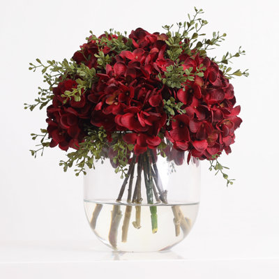 Silk Hydrangea Arrangement in Vase