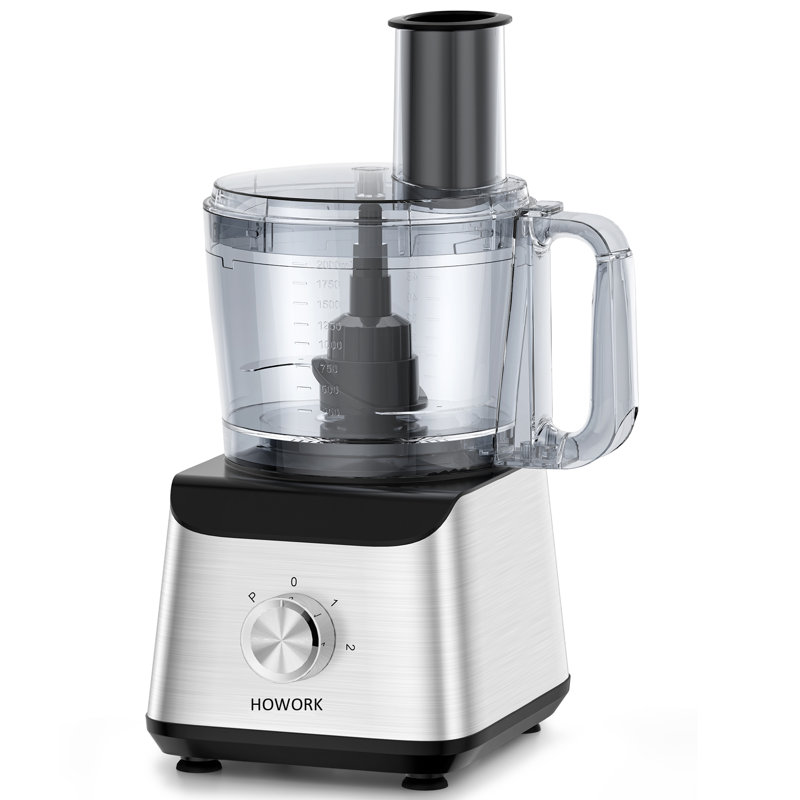 HOWORK 12 Cup Food Processor Vegetable Chopper with 2 Speeds & Pulse Function for Mincing, Dicing, Shredding, Puree & Kneading Dough, Black