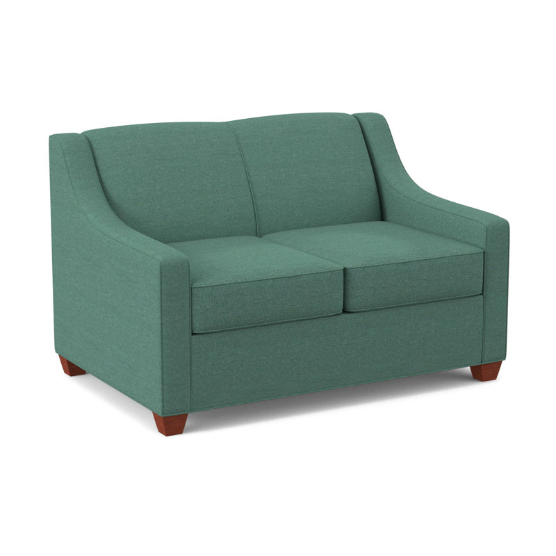 Phillips 52" Square Arm Sofa Bed with Reversible Cushions, Antic Lagoon, BM Cherry