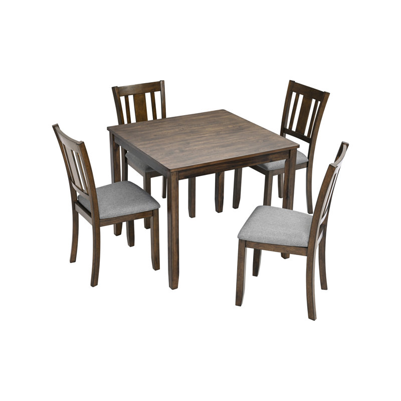 Table carrée en noyer pour salle à manger, 4 places, noyer en bois robuste et attrayant, simple mais élégant