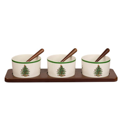 Spode Christmas Tree 7Pc Condiment Bowl Set